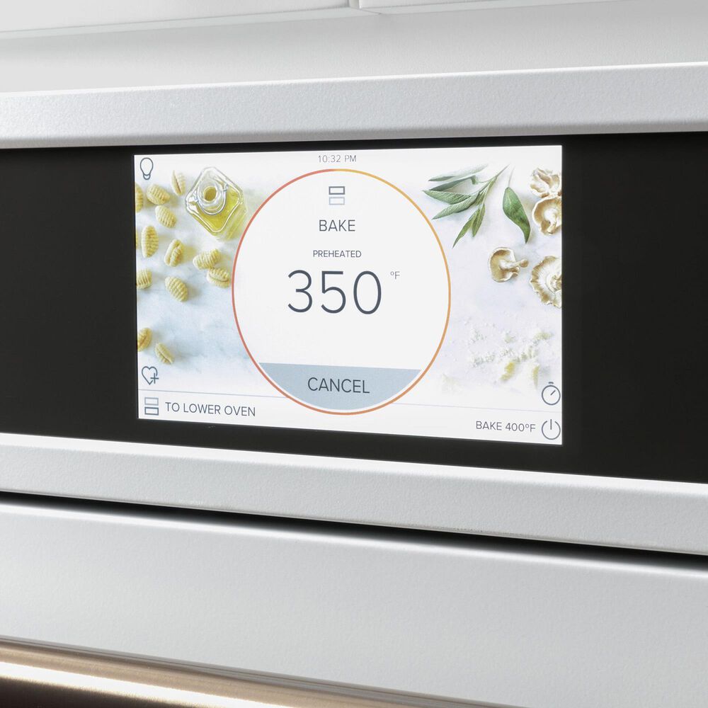 Cafe 30&quot; Smart Double Electric Wall Oven with Convection in Matte White and Brushed Black, , large