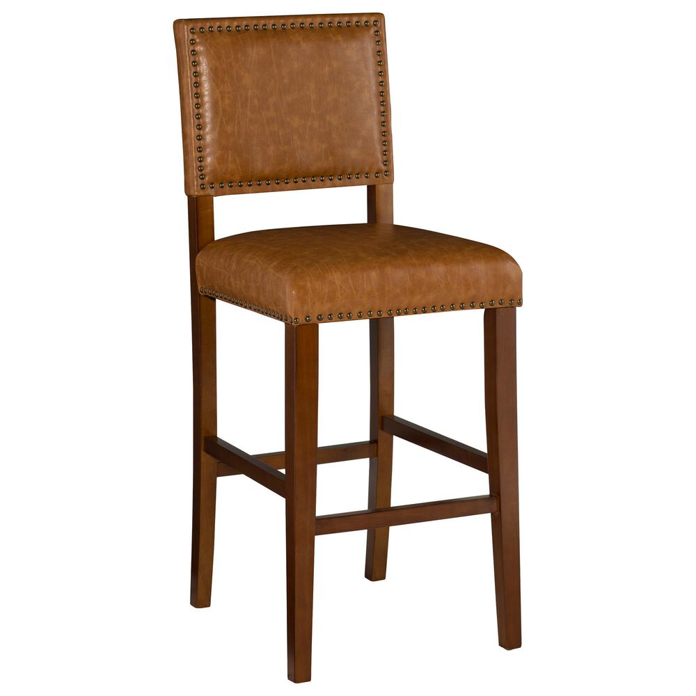 Linon Home Decor Brook Bar Stool in Walnut, , large