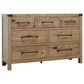 Millenium Ridgester California King Panel Bed with Dresser and Nightstand in Light Brown with USB Ports, , large