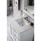 James Martin Vanities De Soto 30" Single Bathroom Vanity in Bright White with 3 cm Eternal Jasmine Pearl Quartz Top and Rectangular Sink, , large