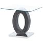 Modern Market End Table in Grey and Silver, , large