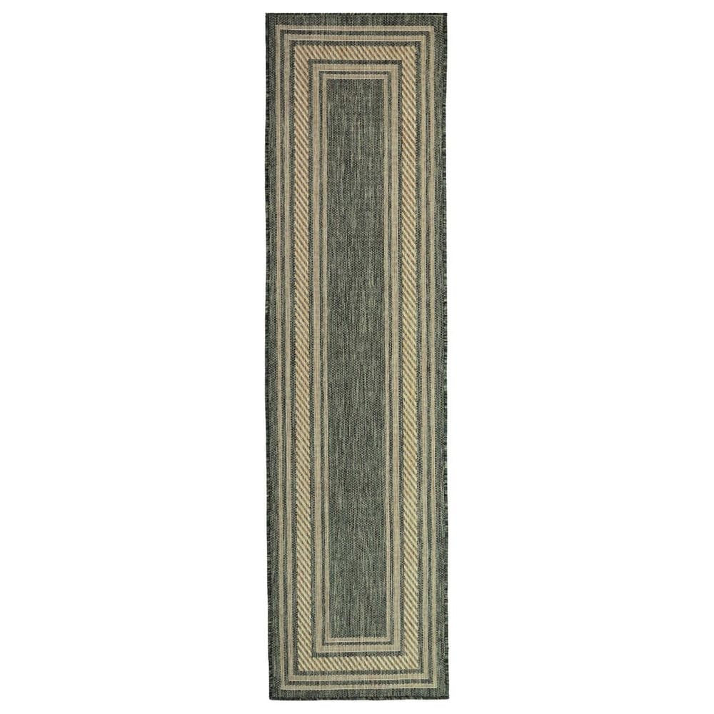 Nourison Horizon HOZ03 Green 2" x 6" Indoor/Outdoor Runner, , large