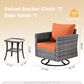 HOMLUX 3-Piece Patio Conversation Set with Square-Arm Swivel Rocking Chairs in Orange, , large