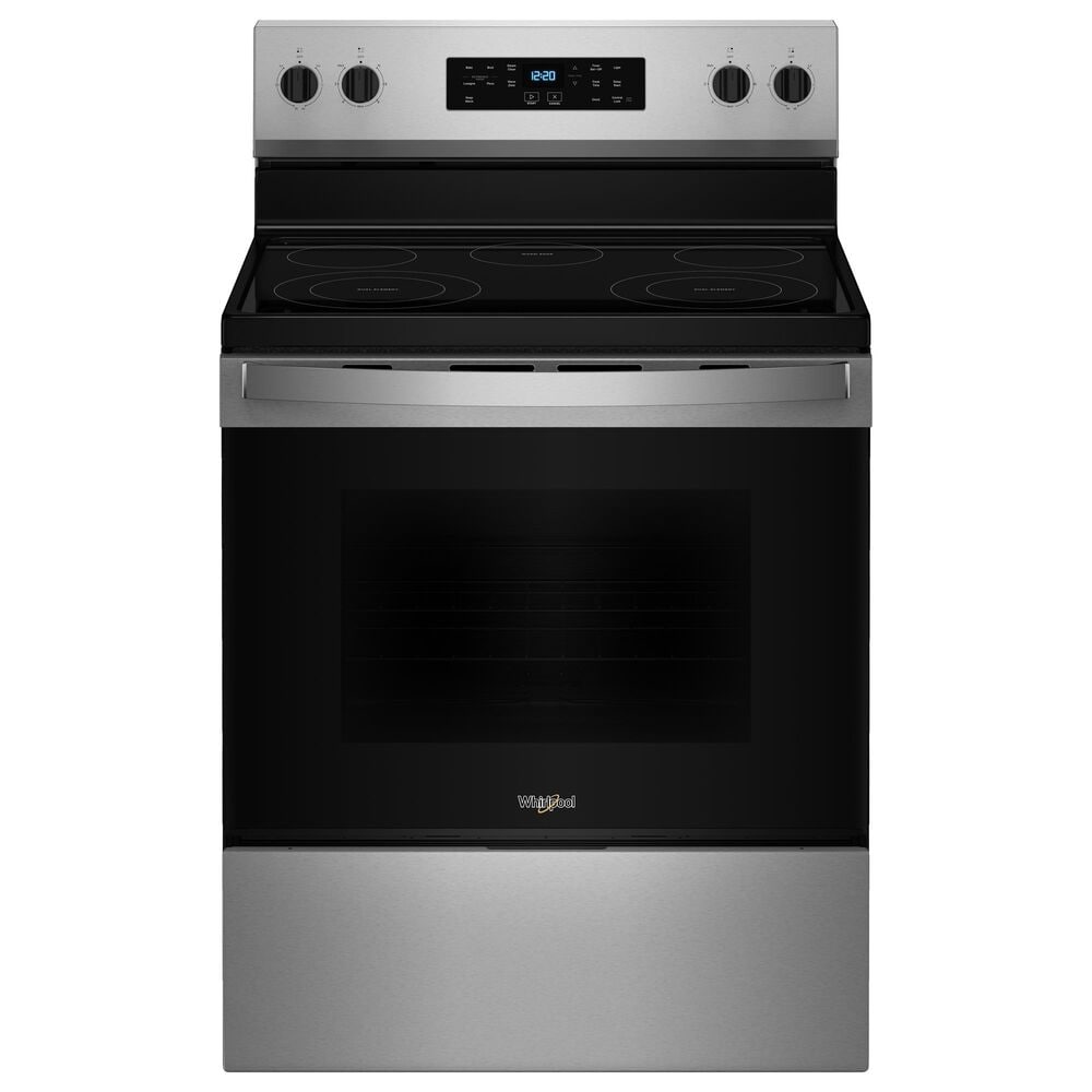 Whirlpool 5.3 Cu. Ft. Electric Range with Steam Clean in Fingerprint Resistant Stainless Steel, , large