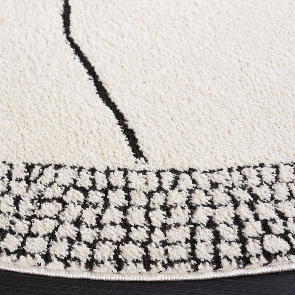 Safavieh Melody MEL104A 6&#39;7&quot; Round Ivory and Black Area Rug, , large