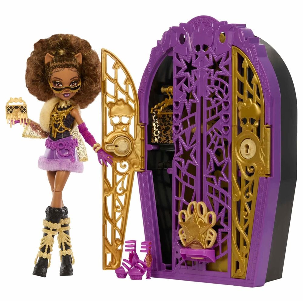 Monster High Hauntlywood Mysteries Clawdeen Wolf Doll with Reveal Closet in Multicolor, , large