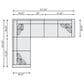 Bernhardt Ventura 4-Piece Stationary Reversible Sectional in Marble, , large