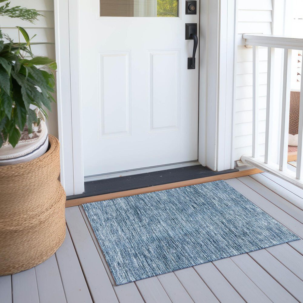 Dalyn Rug Company Soft Essentials Solid Denim 2'6" x 3'10" Indoor/Outdoor Area Rug, , large