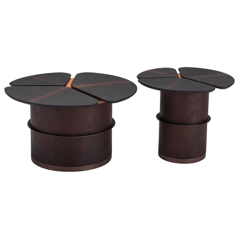 Zuo Modern Martin Coffee Table in Multicolor and Dark Brown (Set of 2), , large