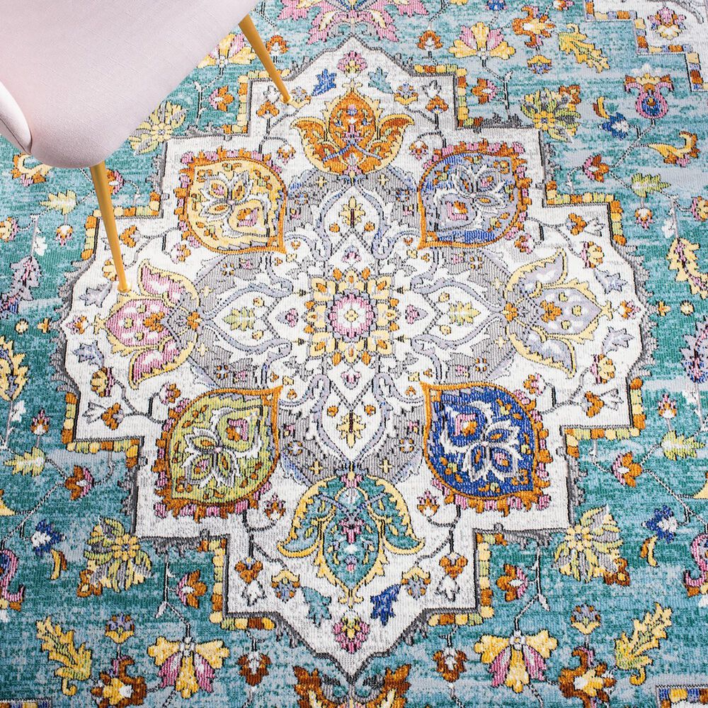 Safavieh Aria 8' x 10' Turquoise and Ivory Area Rug, , large