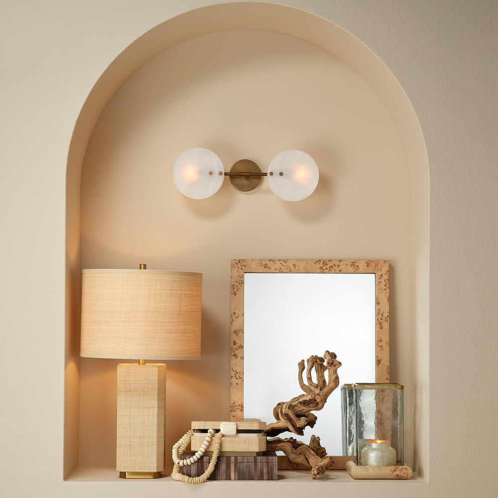 Splendor Living Yardcrest Table Lamp in Natural and Antique Brass, , large