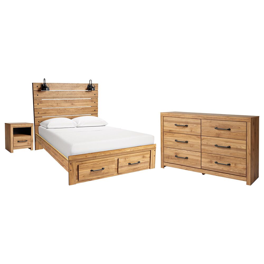 Ashley Pasklyn 3-Piece King Bedroom Set in Rich Honey Brown, , large