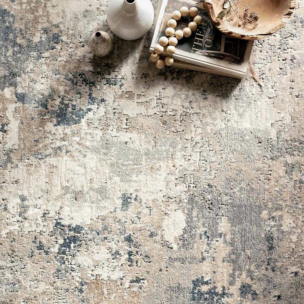 Loloi II Teagan TEA-07 5&#39;3&quot; x 7&#39;6&quot; Natural and Denim Area Rug, , large