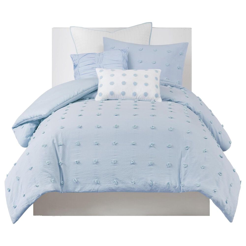 Hampton Park Brooklyn 5-Piece Twin/Twin XL Cotton Jacquard Comforter Set in Blue, , large