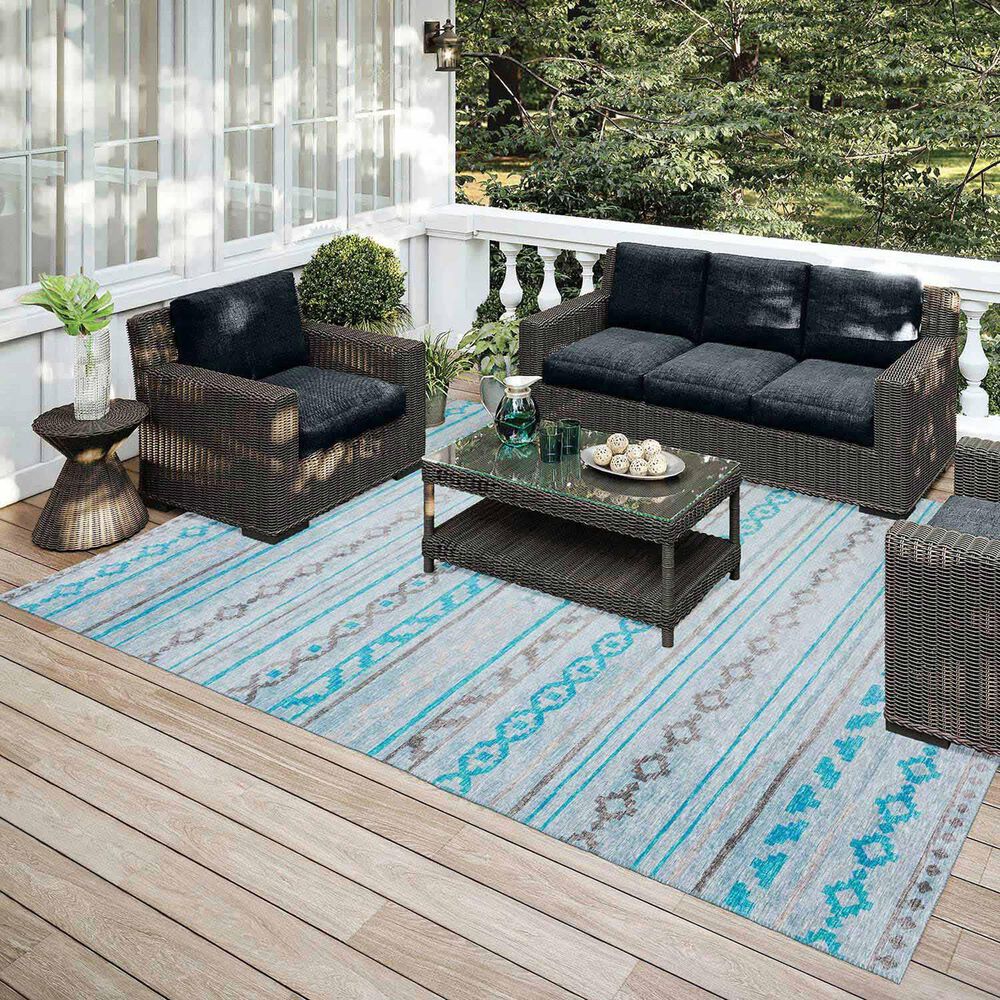 Dalyn Rug Company Sedona Southwestern 10' x 14' Skydust Indoor/Outdoor Area Performance Rug, , large
