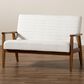 Baxton Studio Stratton Stationary Loveseat in Cream, , large