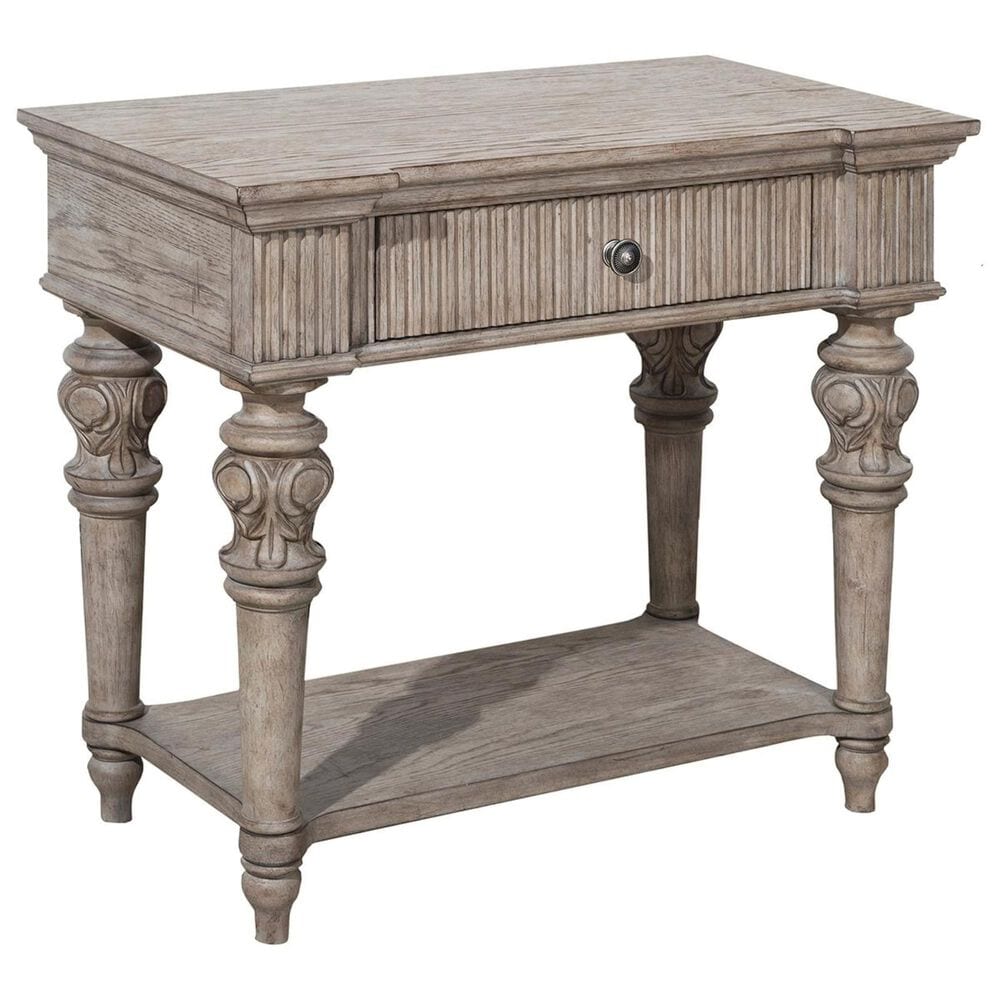 Chapel Hill Kingsbury 1 Drawer Nightstand in Gray and Brown with USB Port, , large
