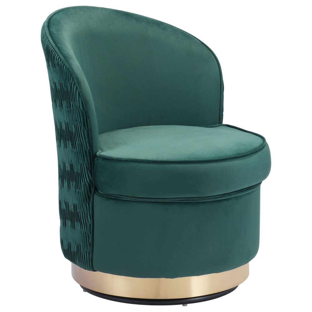 Zuo Modern Zelda Accent Chair in Green and Gold, , large