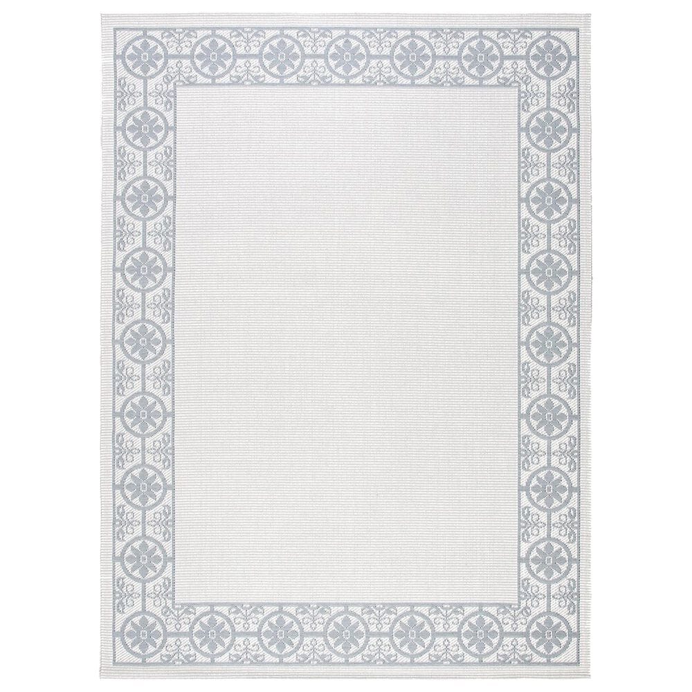 Safavieh Bermuda Floral 9" x 12" Ivory and Light Blue Indoor/Outdoor Area Performance Rug, , large