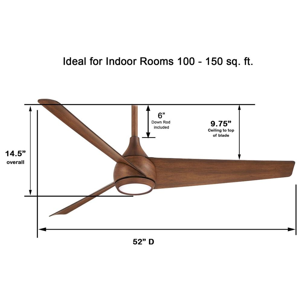 Minka-Aire Twist 52" Ceiling Fan with LED Light in Distressed Koa, , large