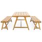 Hearth and Haven 3-Piece Outdoor Picnic Table Set in Teak, , large