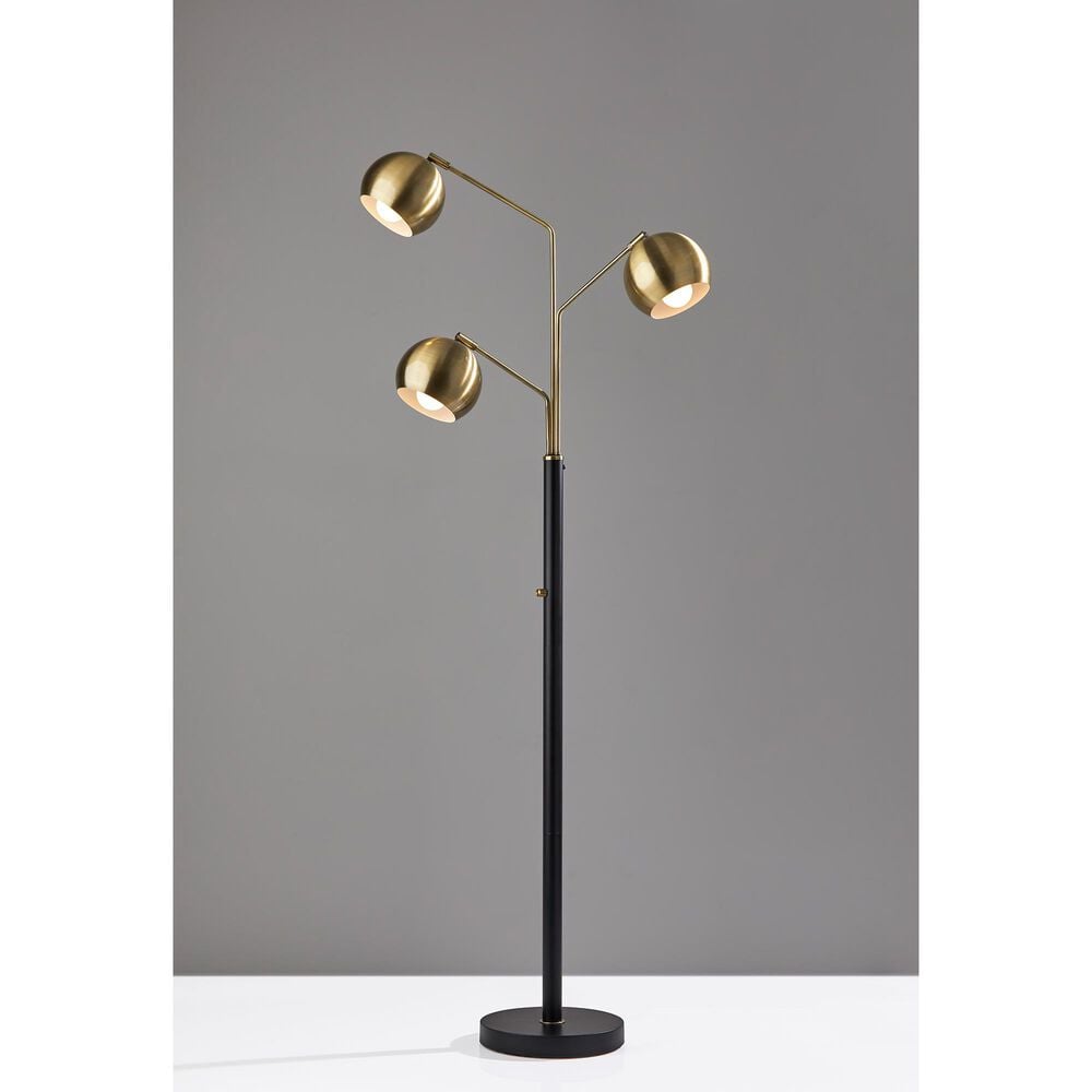 Adesso Emerson Tree Lamp in Black and Antique Brass, , large