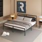 Hearth and Haven King Platform Bed with Sturdy Metal Frame and Headboard in Black, , large