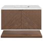 James Martin Vanities Marcello 36" Single Bathroom Vanity in Chestnut with 3 cm Ethereal Noctis Quartz Top and Rectangular Sink, , large