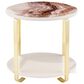 Vista Haus Ariana End Table in Gold and White, , large