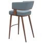 Zuo Modern Poise Barstool Azure Gray & Walnut, , large