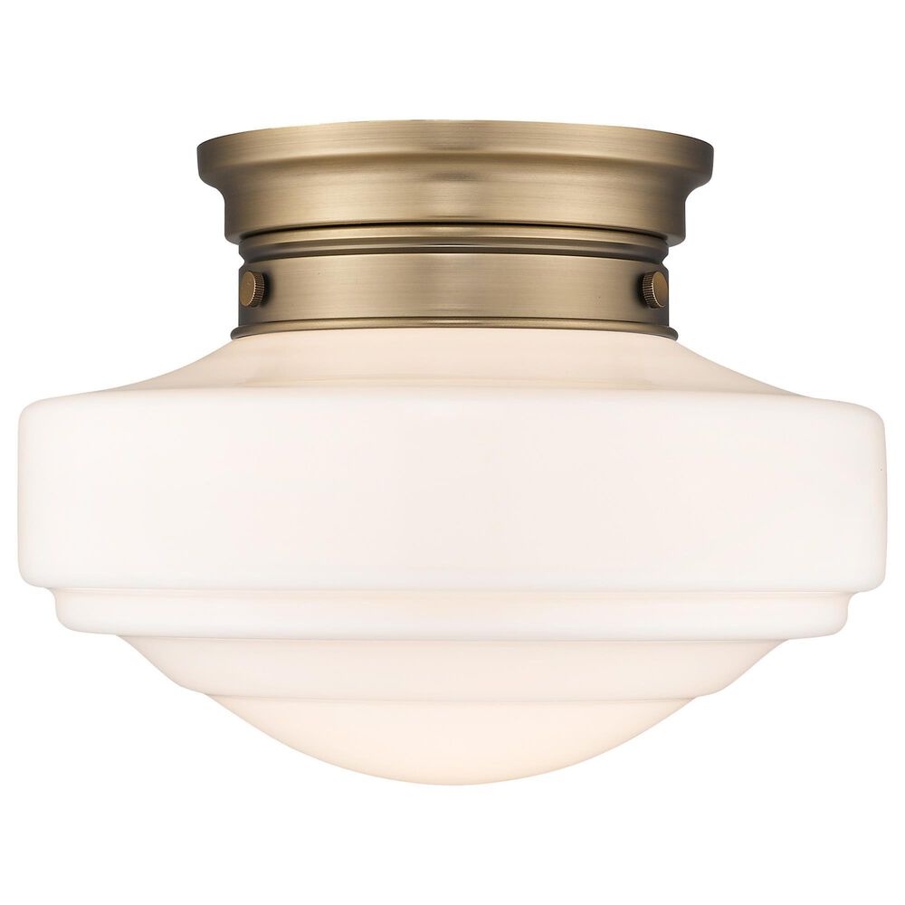 Golden Lighting Ingalls Semi-Flush with Vintage Milk Glass in Modern Brass, , large