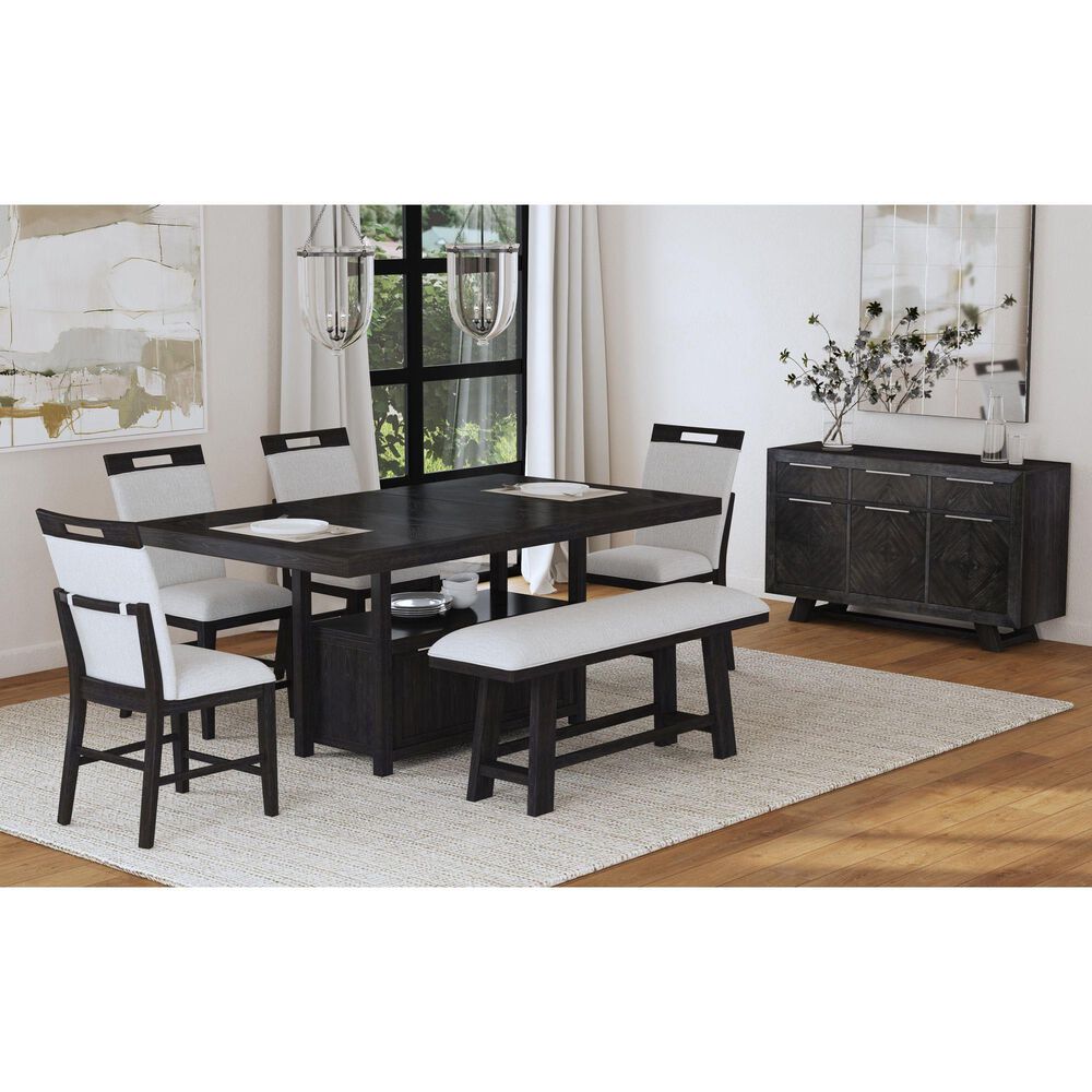 Mayberry Hill Transcend Counter Side Chair with Light Grey Fabric in Charcoal, , large