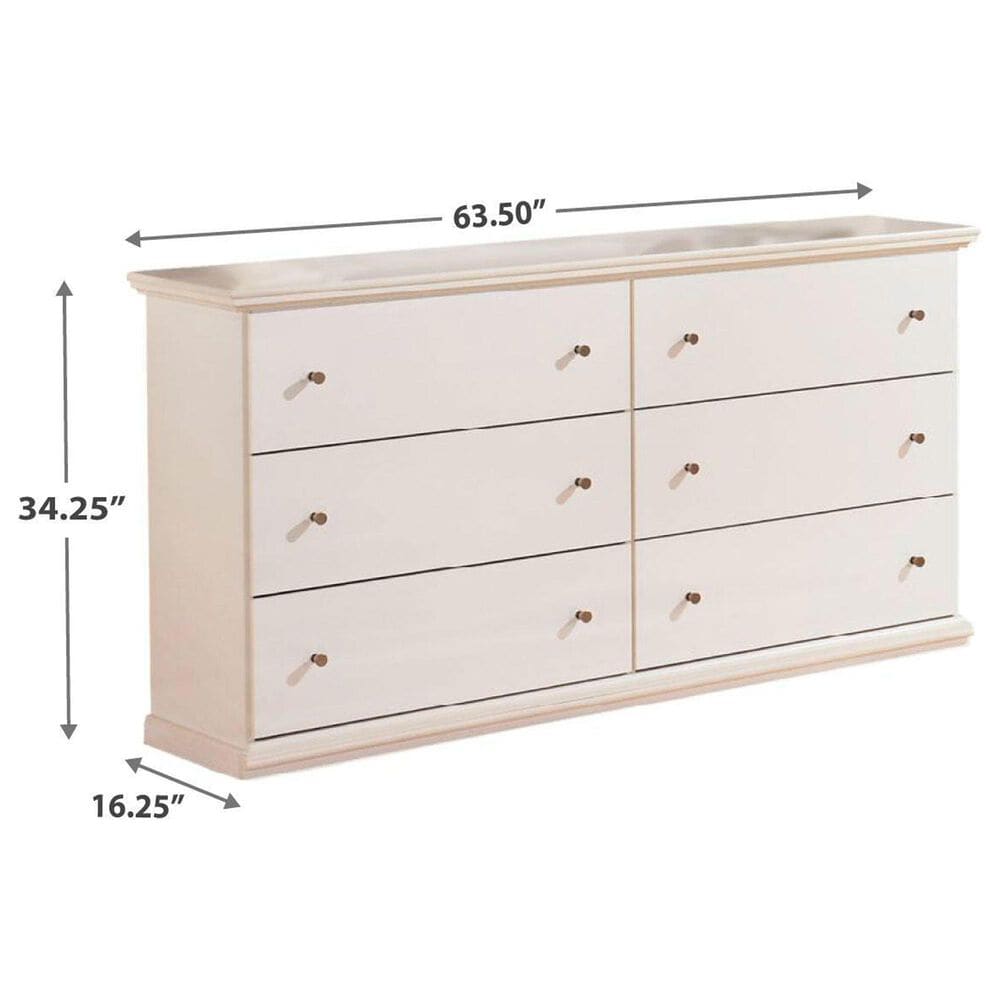 Ashley Bostwick Shoals 6-Drawer Dresser in White, , large