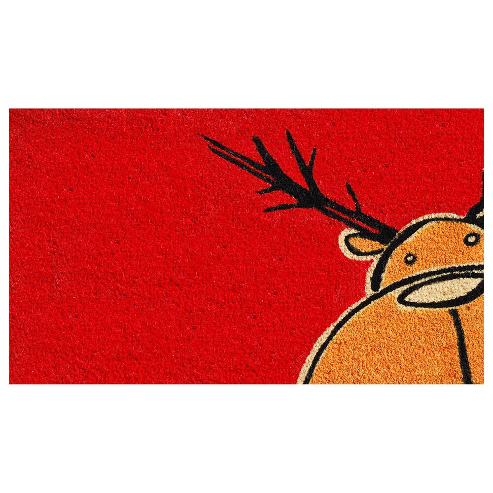Callaway Christmas Moose 1"5" x 2"5" Red and Black Door Mat, , large