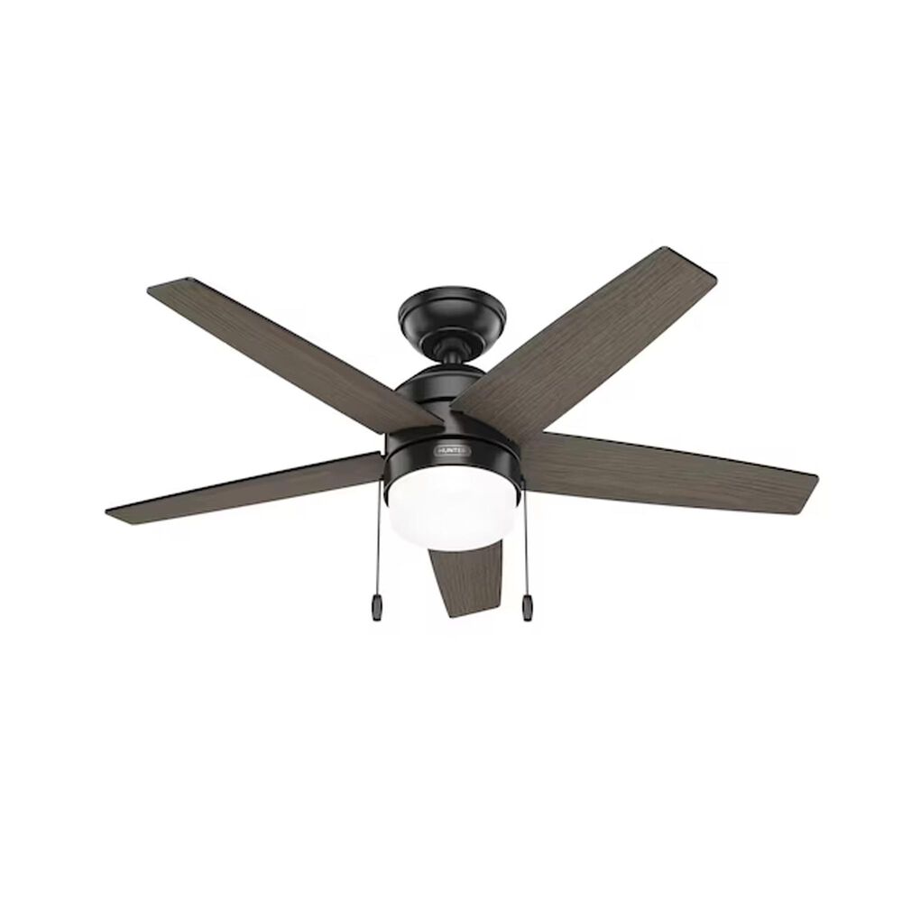 Hunter Bardot 44&quot; LED Indoor Ceiling Fan with Light in Matte Black, , large