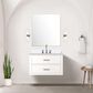 Lexora Home Castor 30" Single Bathroom Vanity in White with 2 cm White Cultured Marble Top and Rectangular Sink, , large