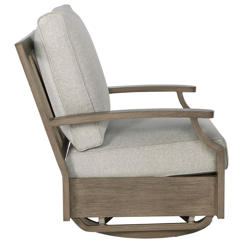 Ashley Rainier Ranch Swivel Glider Chair in Brown, , large