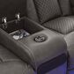 Ashley Fyne-Dyme  Faux Leather Power Reclining Loveseat with Console in Shadow, , large