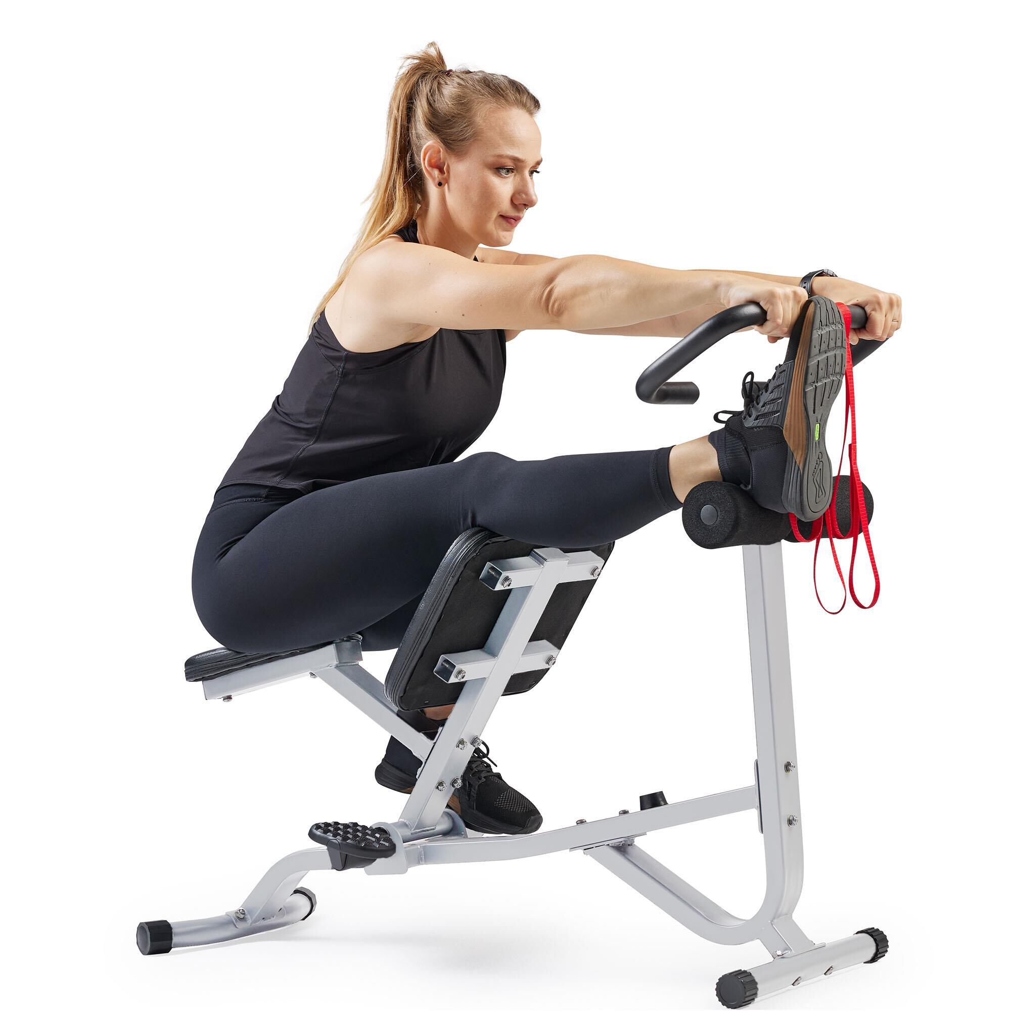 Sunny Health & Fitness Stretch Training Machine in Light Grey