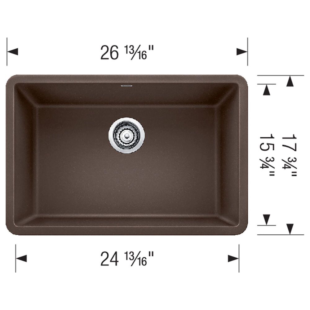 Blanco Precis 27&quot; Single Bowl Kitchen Sink in Volcano Gray, , large