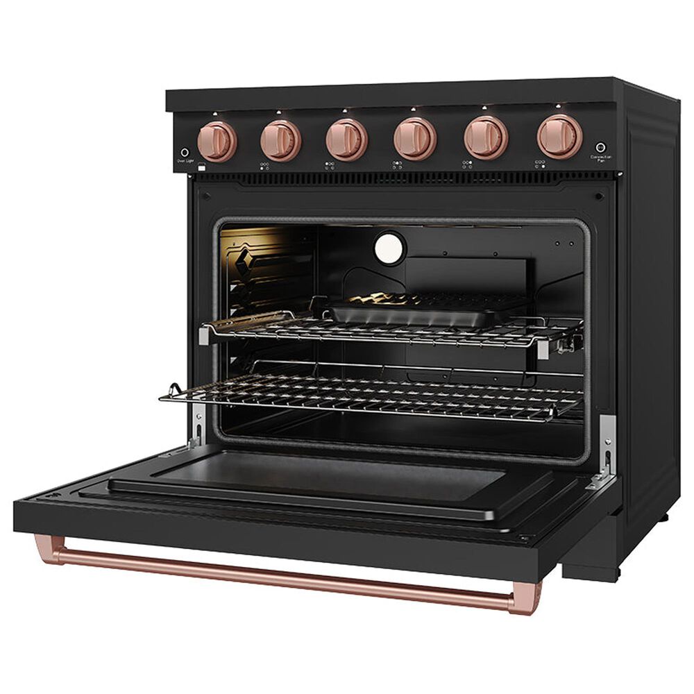 Thor Kitchen Gordon Ramsay 6 Cu. Ft. Professional Freestanding Electric Range with Rose Gold Handle Kit in Black, , large
