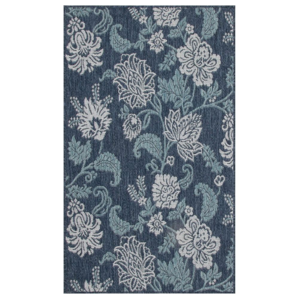 Nourison Garden Oasis GOA03 Navy 3&#39; x 5&#39; Indoor/Outdoor Area Rug, , large