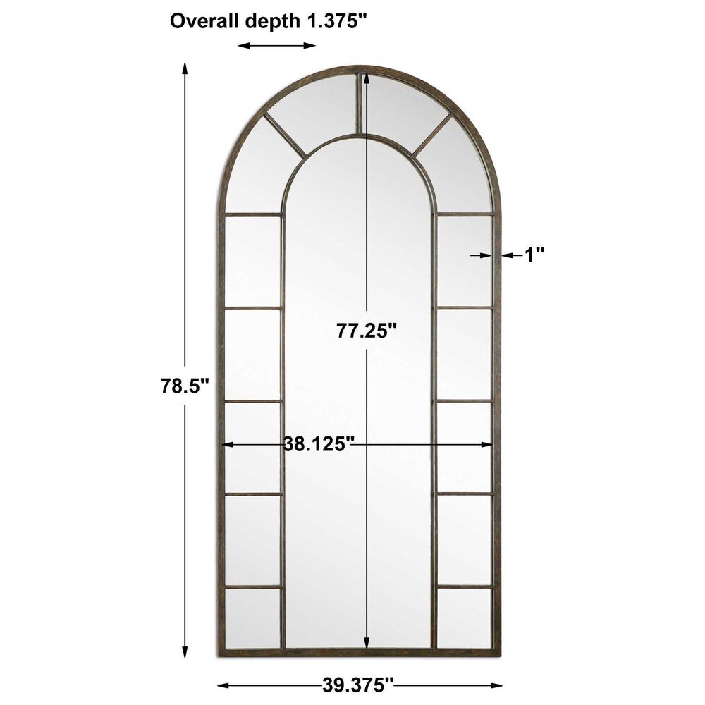 Uttermost Dillingham Arch Mirror in Aged Black, , large