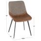 Lumisource Outlaw Side Chair with Brown and Grey Cushion in Black (Set of 2), , large