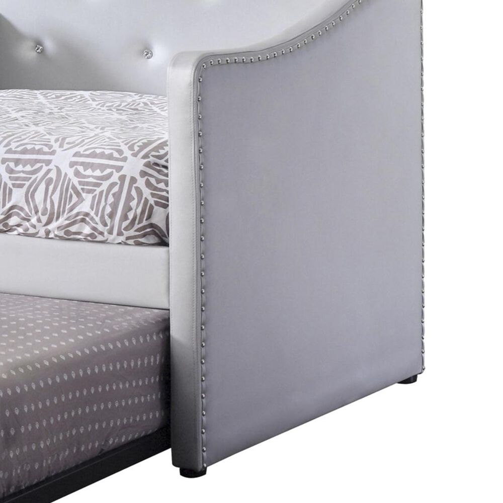 Pacific Landing Upholstered Daybed with Trundle in Pearl White, , large