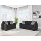 Ashley Jasmine Peaks Stationary Loveseat in Coal, , large