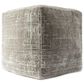 LR Home 18" Square Pouf in Gray and Beige, , large