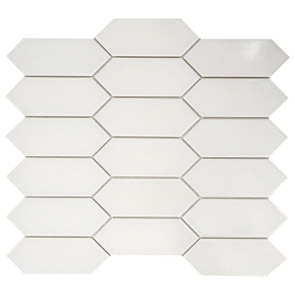 Emser Catch Glossy Gray 1" x 3" on 11" x 12" Porcelain Mosaic Sheet, , large