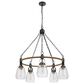Cal Lighting Kavala 5-Light Chandelier in Burlap and Antique Brass, , large