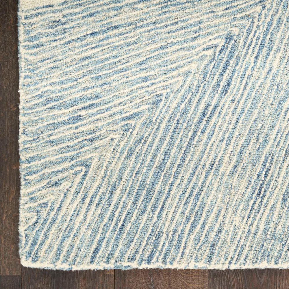 Nourison Pure Angles Ivory and Blue 7&#39;9&quot; x 9&#39;9&quot; Area Rug, , large